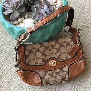 Coach signature monogram print brown purse